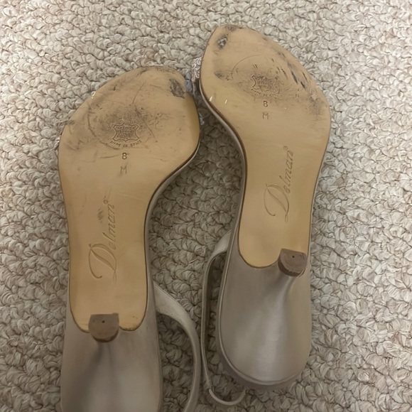 Blush pink bridal sandal 8B Delman vintage - Picture 3 of 4
